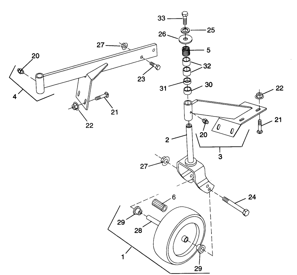 Front Gauge Wheel Diagram and Parts List for 453 590100-590456100 Cub Cadet Lawn Tractor
